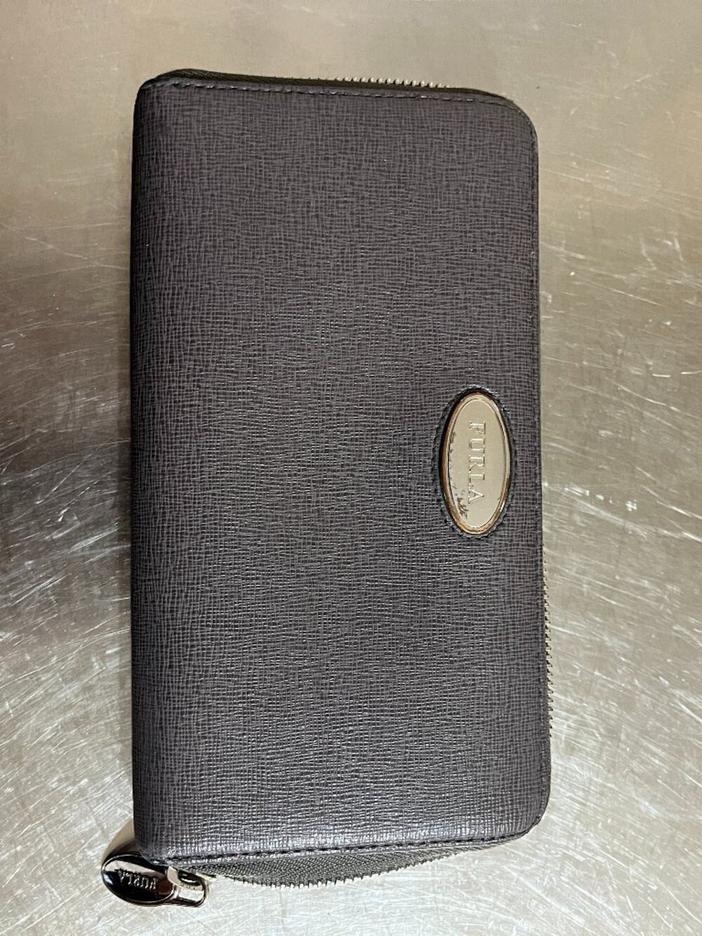 FURLA Dark Gray Wallet Pouch Clutch
